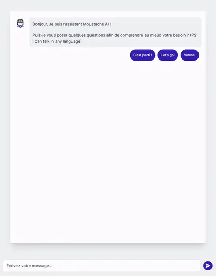Démonstration : l'agent propose des boutons de réponse adaptés à la conversation